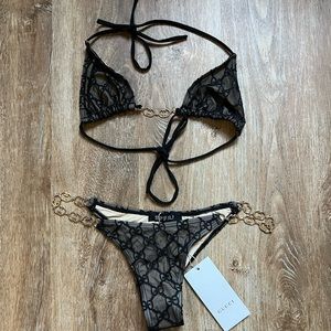 Black and Nude Gucci Swimsuit